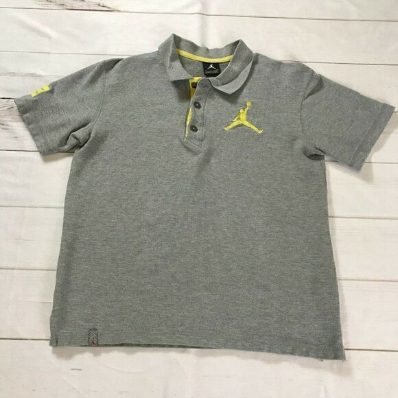 Jordan Mens Gray Green Golf Polo Shirt Size Small - Picture 1 of 8